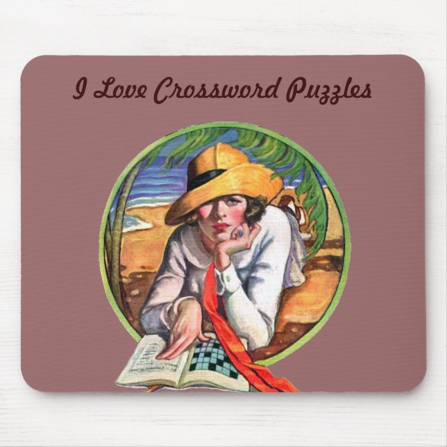 I Love Crossword Puzzles Mouse Pad (Front)