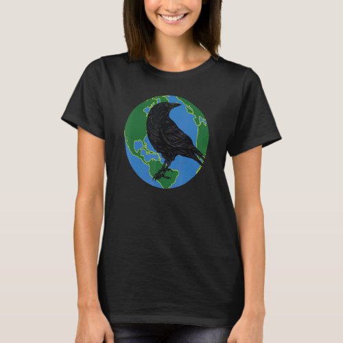 I Love Crows Raven Silhouette Bird T_Shirt