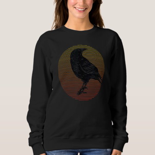 I Love Crows Sunset Silhouette Bird Sweatshirt