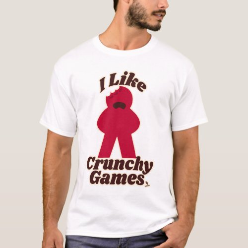 I Love Crunchy Games Fun Meeple Art T_Shirt