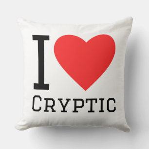 I love cryptic throw pillow
