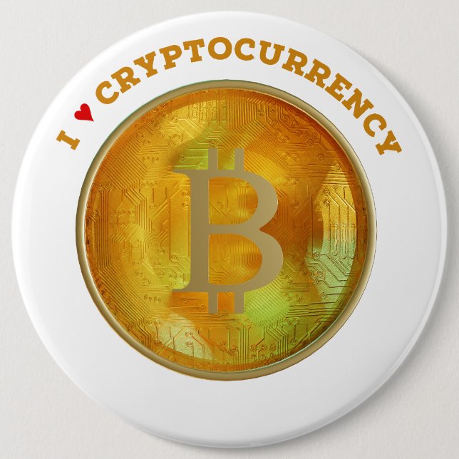 I Love Cryptocurrency Button (Front)