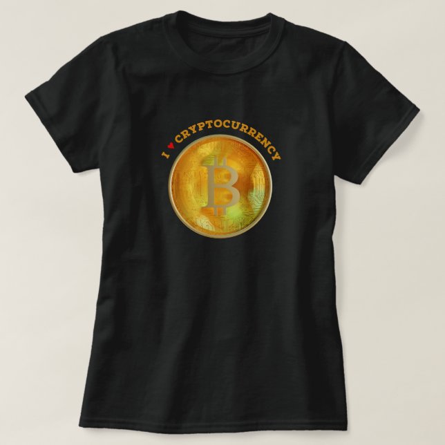 I Love Cryptocurrency T-Shirt (Design Front)