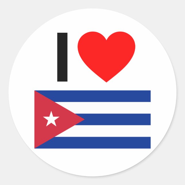 i love cuba classic round sticker (Front)