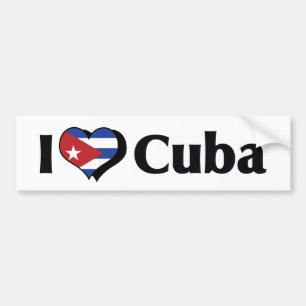 I Love Cuba Flag Bumper Sticker