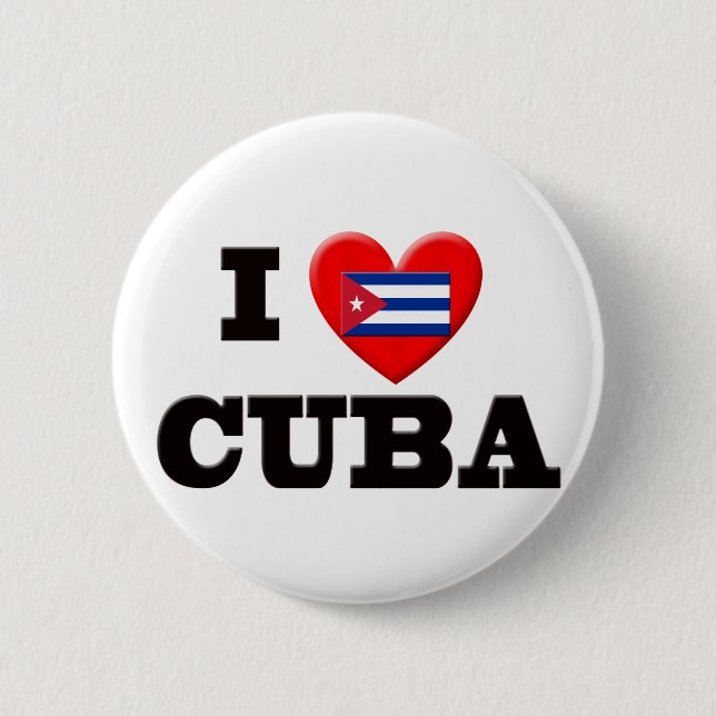 I Love Cuba Pinback Button (Front)