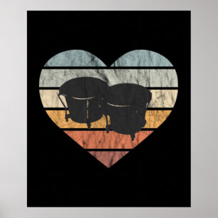 I Love Cuban Bongo Drums Poster