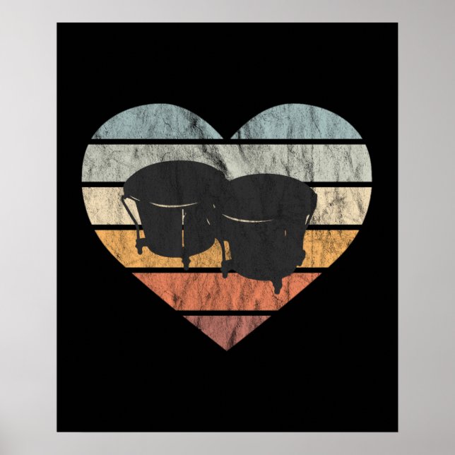 I Love Cuban Bongo Drums Poster (Front)