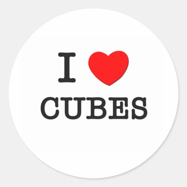 I Love Cubes Classic Round Sticker (Front)