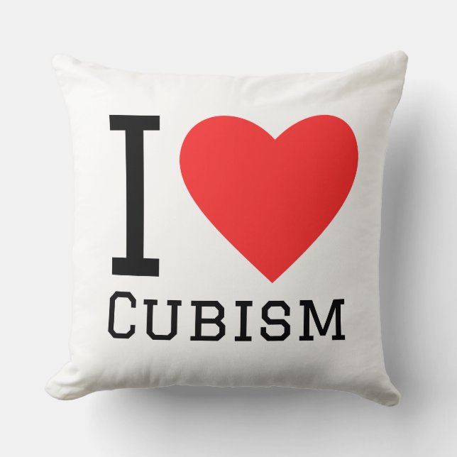 I love cubism throw pillow (Front)