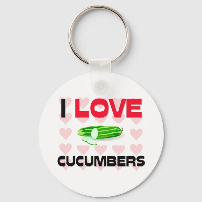 I Love Cucumbers Keychain (Front)