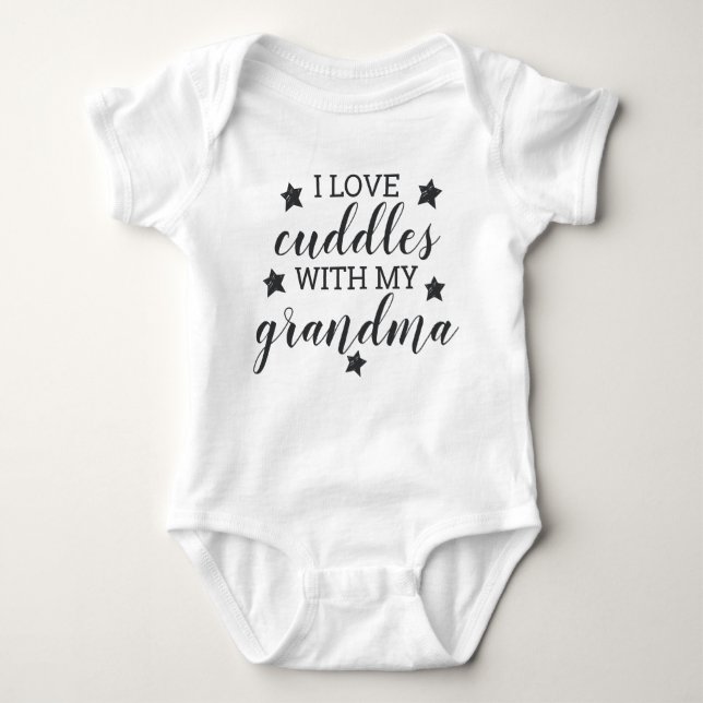I Love Cuddles With My Grandma Baby Bodysuit (Front)