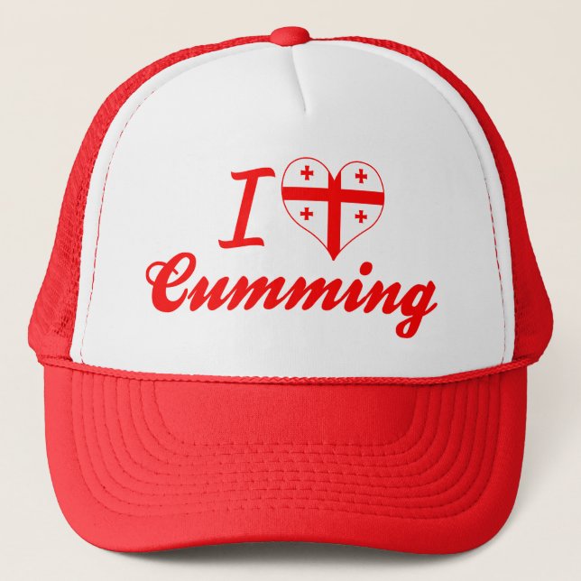 I Love Cumming, Georgia Trucker Hat (Front)