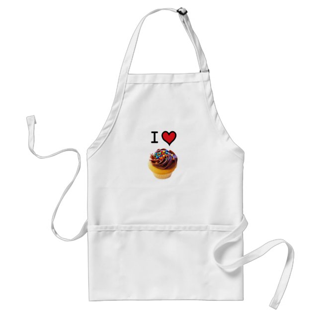 I Love Cupcakes Adult Apron (Front)