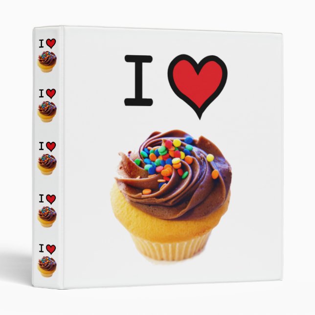 I Love Cupcakes baking or recipe binder (Front/Spine)