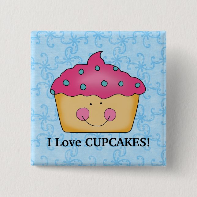 I Love Cupcakes button (Front)