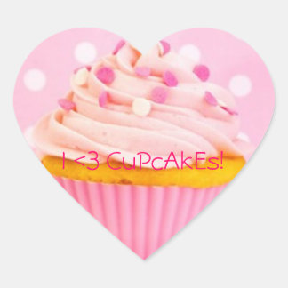 I love cupcakes heart sticker