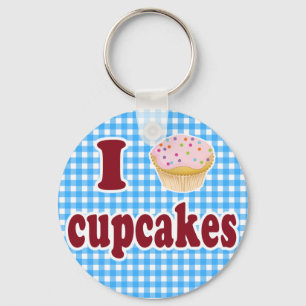I Love Cupcakes Keychain