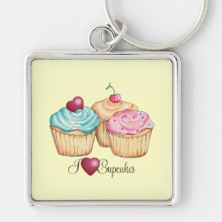 I Love Cupcakes Keychain