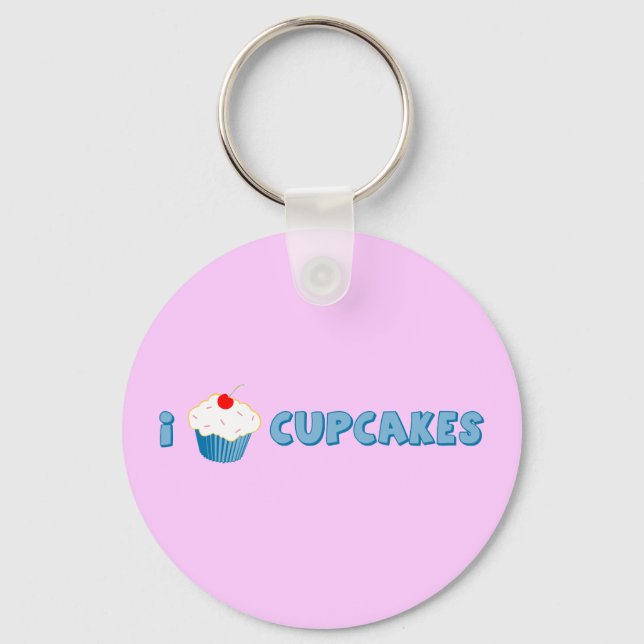 I Love Cupcakes Keychain (Front)