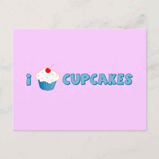 I Love Cupcakes Postcard (Front)