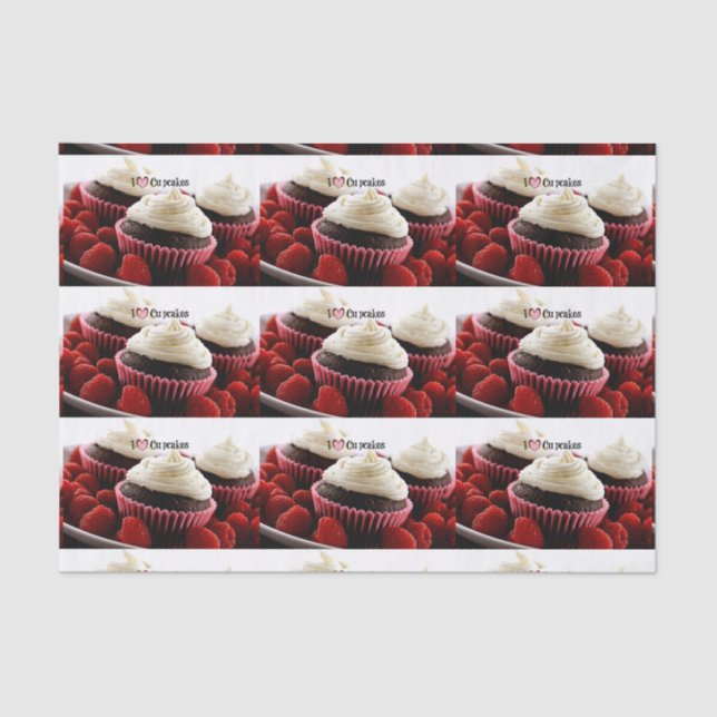 I Love Cupcakes Tissue Paper (Front)
