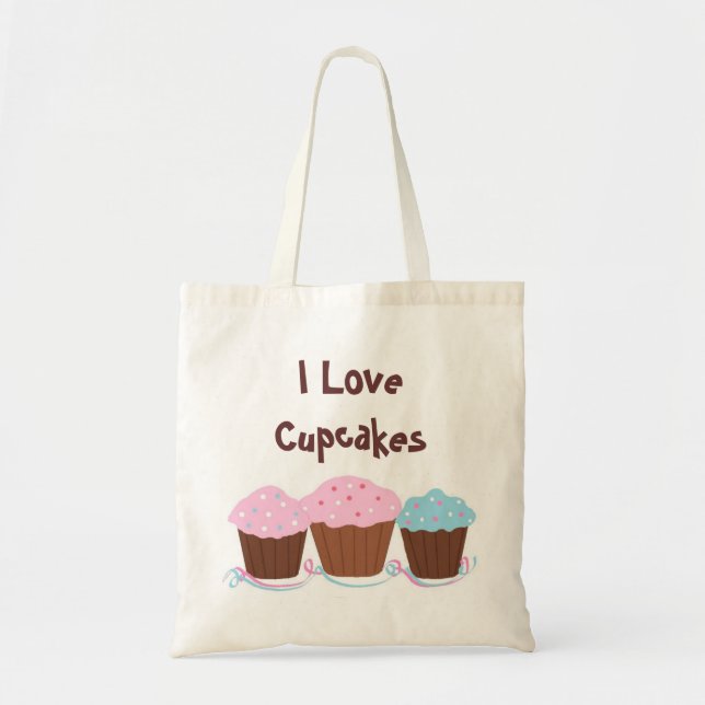 I Love Cupcakes Tote Bag (Front)
