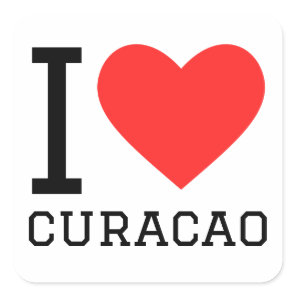I love curaçao  square sticker