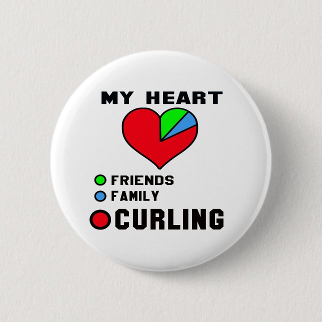 I love Curling. Button (Front)