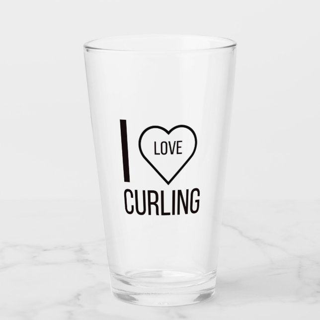 I LOVE CURLING GLASS (Front)