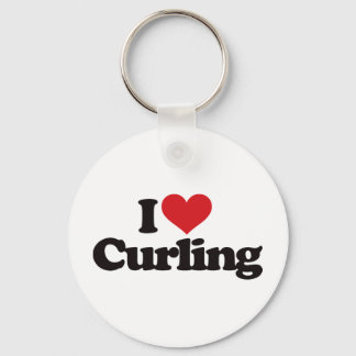 I Love Curling Keychain