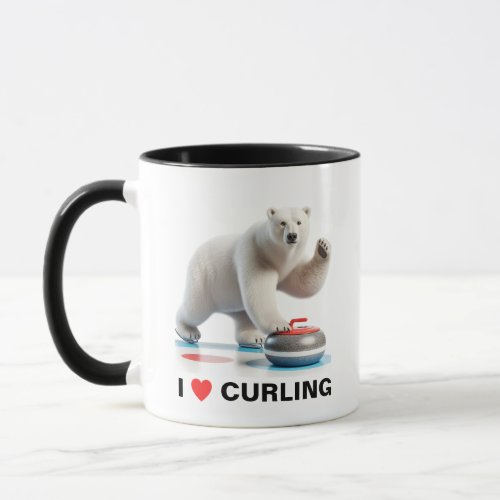 I love curling polar bear mug