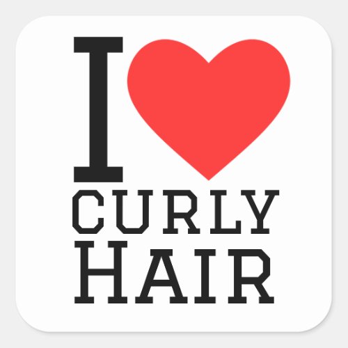 I love curly hair square sticker