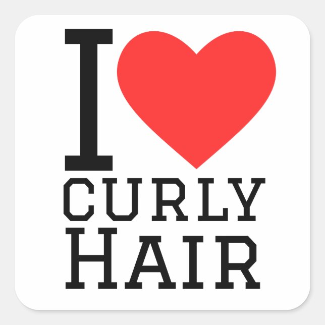 I love curly hair square sticker (Front)