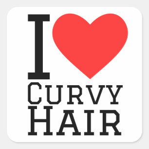 I love curvy hair square sticker
