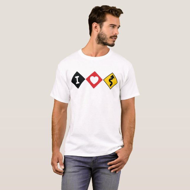 I Love Curvy Roads Shirt (Front Full)