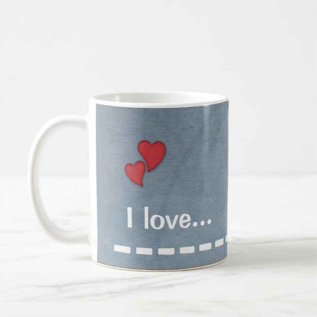 I Love... Custom Light Blue Coffee Mug (Left)