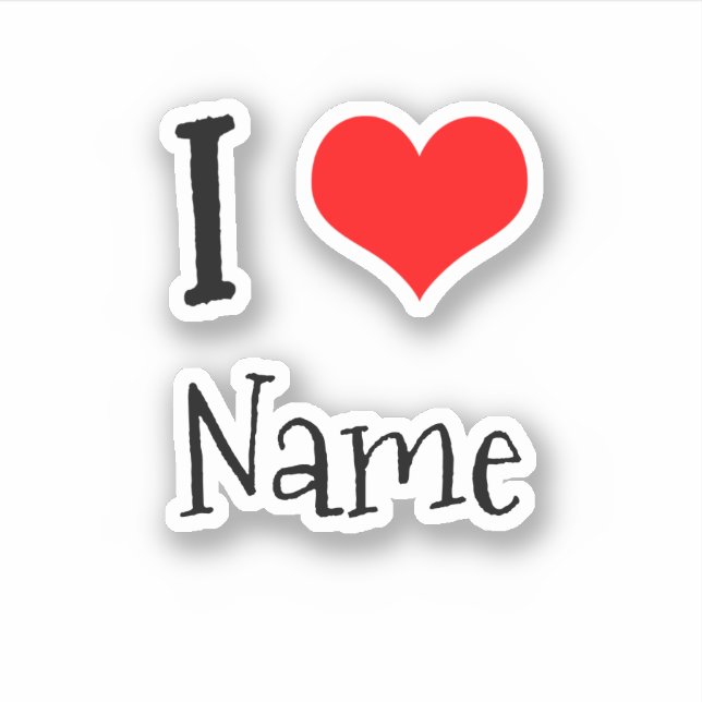 I love custom name sticker (Front)