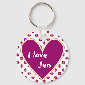 "I love" - Customize with your name Keychain