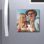 I Love Cute Heart Couples Personalized Magnet<br><div class="desc">A sweet way to celebrate love every day, the I Love Cute Heart Couples Personalized Magnet features a favorite photo and the names of the couple, finished with a simple heart that symbolizes connection and togetherness. Designed to turn meaningful moments into a small but heartfelt keepsake, this personalized magnet adds...</div>