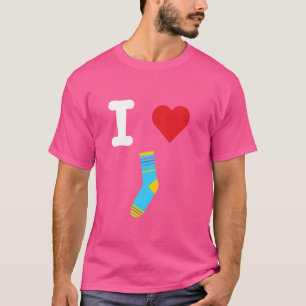 I Love Cute Socks Warm Foot Toes Covering Fashion T-Shirt