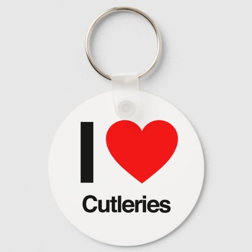 i love cutleries keychain