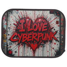 I Love Cyberpunk Graffiti Car Mats