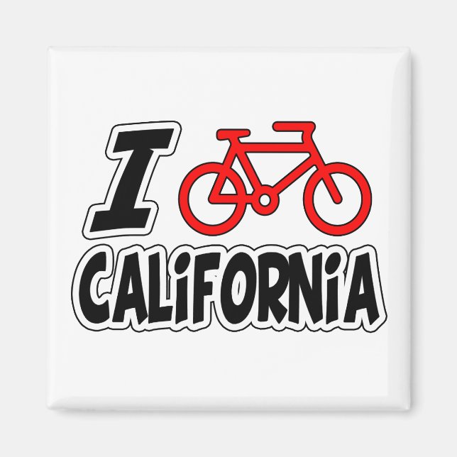 I Love Cycling California Magnet (Front)