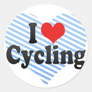 I Love Cycling Classic Round Sticker