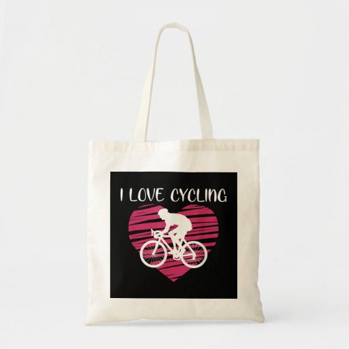 I Love Cycling Funny Bike Rider Road Cyclist Heart Tote Bag