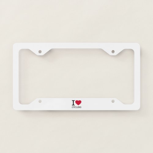 I LOVE CYCLING LICENSE PLATE FRAME