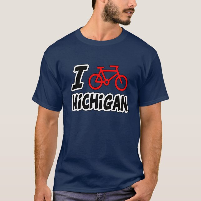 I Love Cycling Michigan T-Shirt (Front)