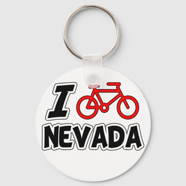 I Love Cycling Nevada Keychain (Front)