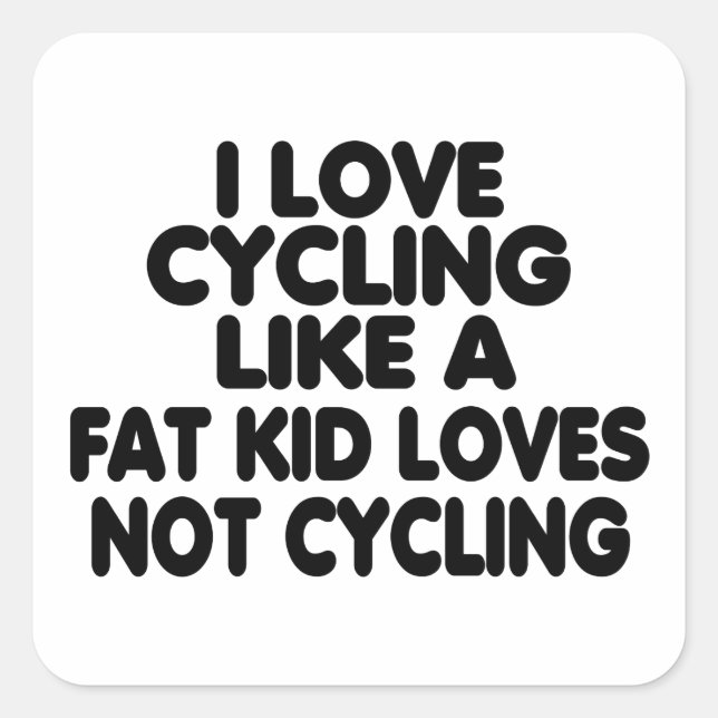 I Love Cycling Square Sticker (Front)